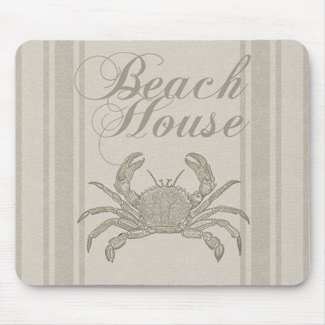 Mousepad Casa de Praia Caranguejo Costa Marítimo Vintage (Frente)