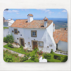 Mousepad Casa do Mediterrâneo com Aquarela
