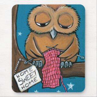 Mousepad Casa doce Home - coruja de confecção de malhas