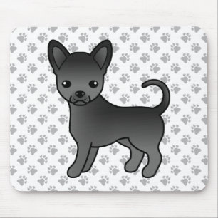 Mousepad Casaco Chihuahua Cartoon Negra