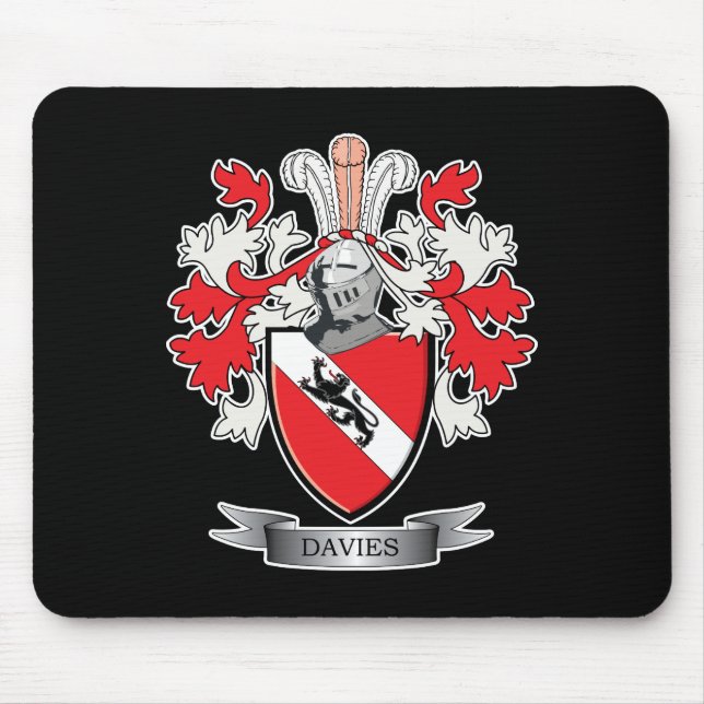 Mousepad Casaco de armas da família Davies (Frente)