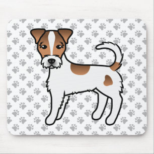 Mousepad Casaco Parson Russell Terrier, Branco E Tan Rough