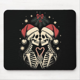 Mousepad Casais Góticos de Natal Humor Sombrio Esqueleto