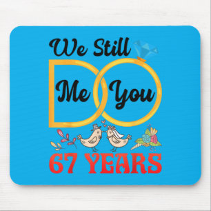 Mousepad Casal 67º Aniversário de Casamento Casados 67 Anos