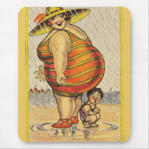 Mousepad Casal Antigo Engraçado na Praia Raridade