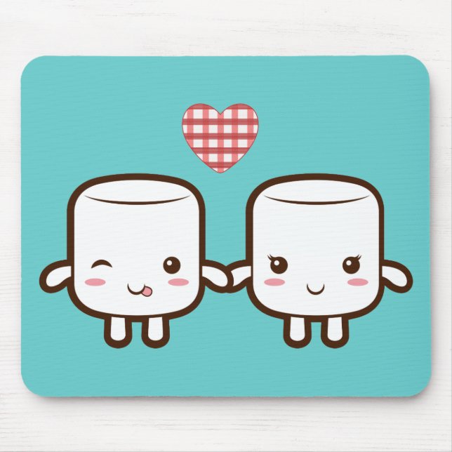 Mousepad Casal bonito do Marshmallow (Frente)