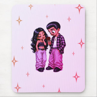 Mousepad Casal Chicano Rosa Amor Rosa Vermelha Romântico