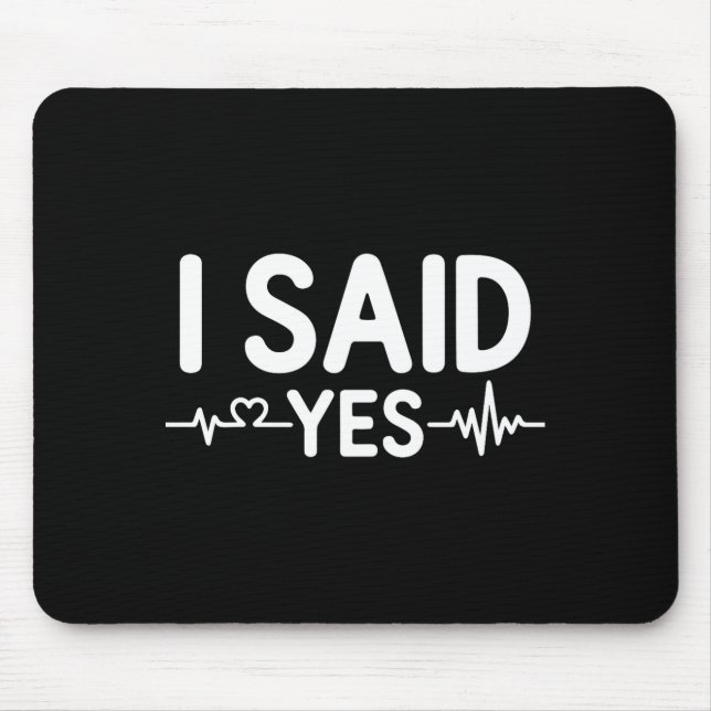 Mousepad Casal combinando festa de noivado eu disse premium (Frente)