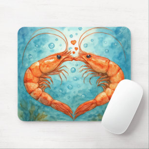 Mousepad Casal de Camarões Beijando Embaixo d'Água