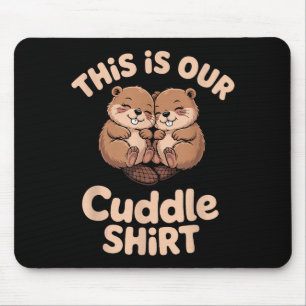 Mousepad Casal de Castores Fofos Este É Nosso Abraço