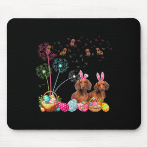 Mousepad Casal de esquadrão Bunny Dachshances Dandelions Hu