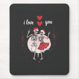 Mousepad Casal de Esqueleto Engraçado Apaixonado