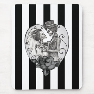 Mousepad Casal de Esqueleto Listrado Dança de Casamento Amo