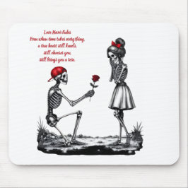 Mousepad Casal de Esqueletos Amor Nunca Desvanece