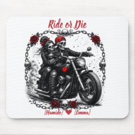 Mousepad Casal de Esqueletos Personalizados 'Ride or Die'