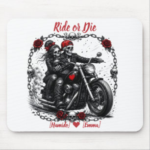 Mousepad Casal de Esqueletos Personalizados 'Ride or Die'