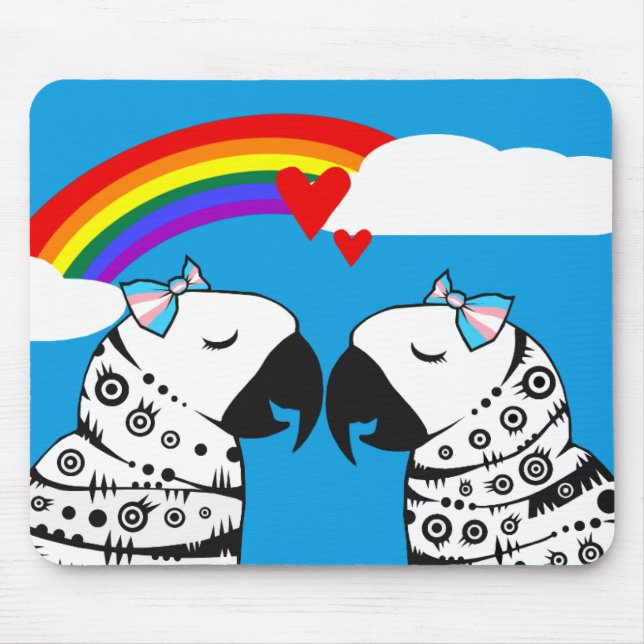 Mousepad Casal de peças lésbicas transexuais (Frente)