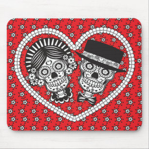 Mousepad Casal do crânio do açúcar
