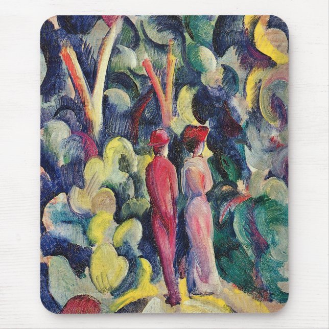 Mousepad Casal na Trilha da Floresta por August Macke (Frente)