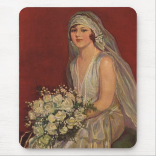 Mousepad Casamento Antigo, Retrato Nupcial de Noiva Vitoria