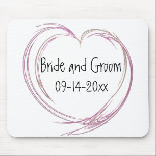Mousepad Casamento com Abstrato cor-de-rosa