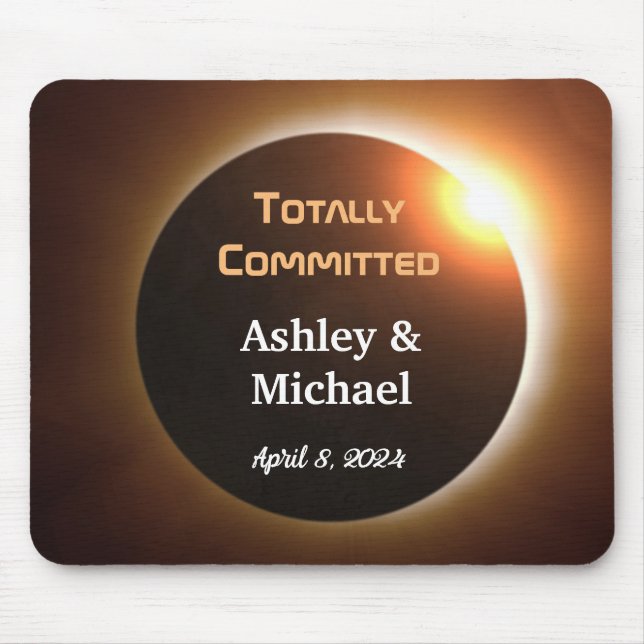 Mousepad Casamento com Tema de Eclipse Totalmente Compromis (Frente)