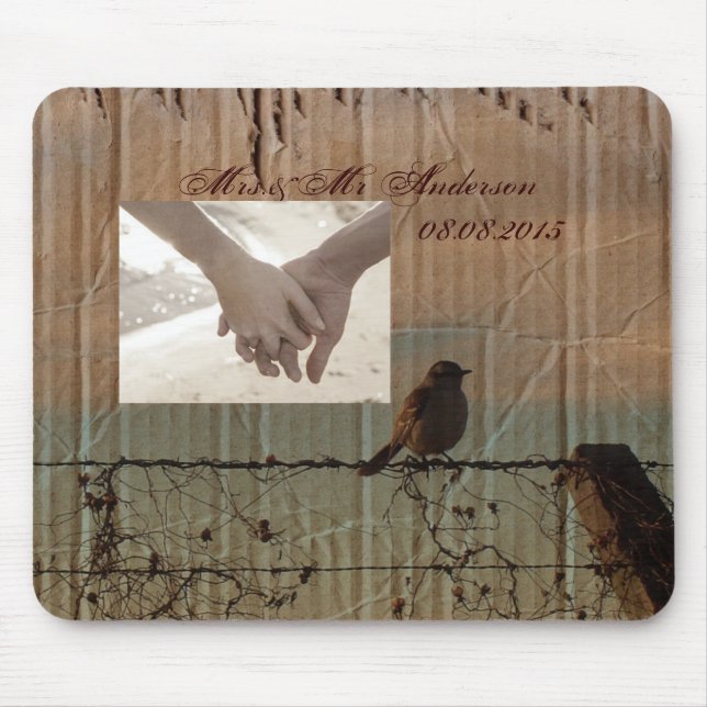 Mousepad Casamento de aves da Fazenda rural no oeste do cel (Frente)