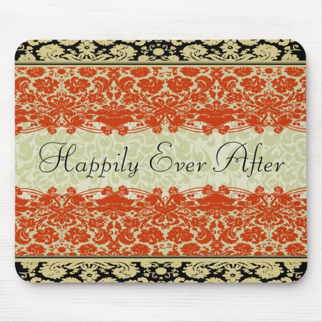 Mousepad Casamento de Damasco Vermelho (Frente)