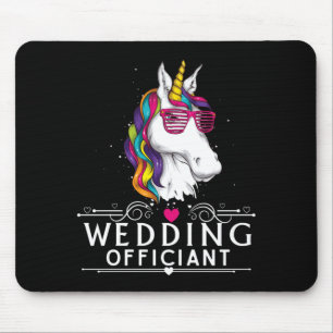 Mousepad Casamento de Homens Oficiante Divertido Unicórnio