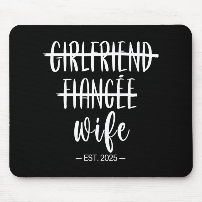 Mousepad Casamento de Recem casados H de Namorada Fiance Wi (Frente)