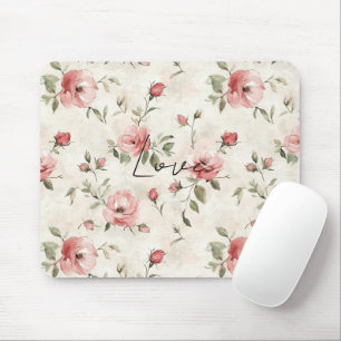 Mousepad Casamento Floral De Ivory Blush Roses Rosa