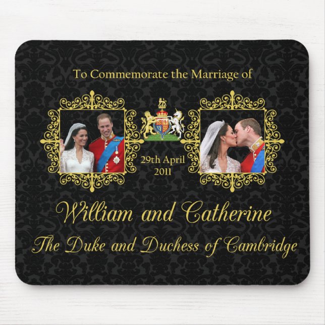 Mousepad Casamento real o duque e a duquesa de Cambridge (Frente)