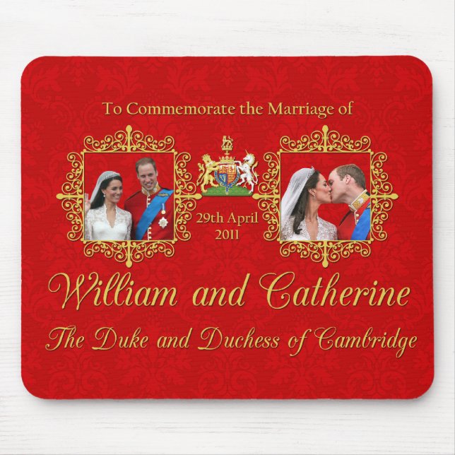 Mousepad Casamento real o duque e a duquesa de Cambridge (Frente)