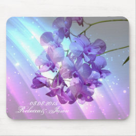 Mousepad casamento roxo da orquídea do lilac floral moderno