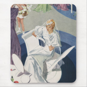 Mousepad Casamento vintage, Meio século Moderno Arte Noiva