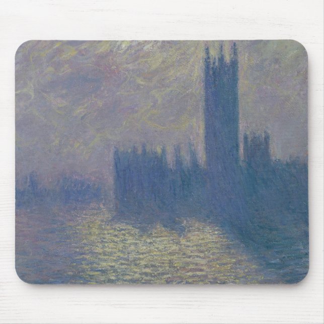 Mousepad Casas de Claude Monet | do parlamento, céu (Frente)