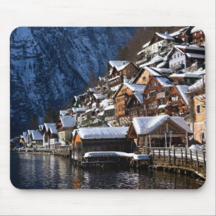 Mousepad Casas de madeira ao largo de Hallstatt, Áustria