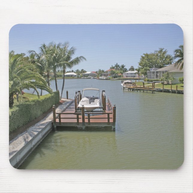 Mousepad Casas e docas no canal Marco Island Flórida (Frente)