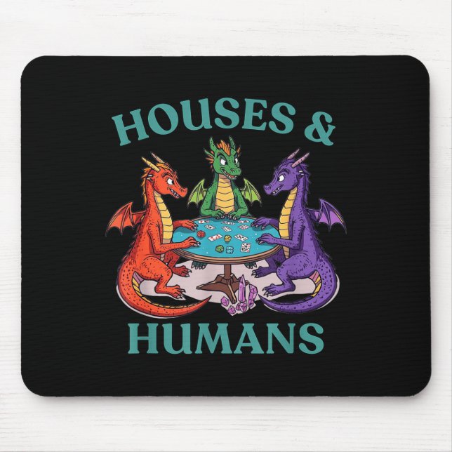 Mousepad Casas E Humanos Dragão Jogo De Rpg De Mesa Fantasi (Frente)