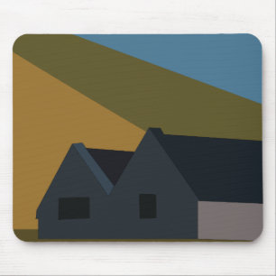 Mousepad Casas Montanhas Natureza Paisagem