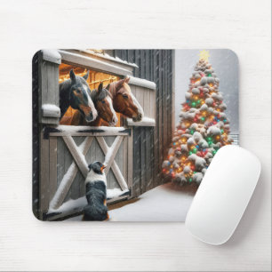 Mousepad Casca de Cavalo de Natal com Árvore
