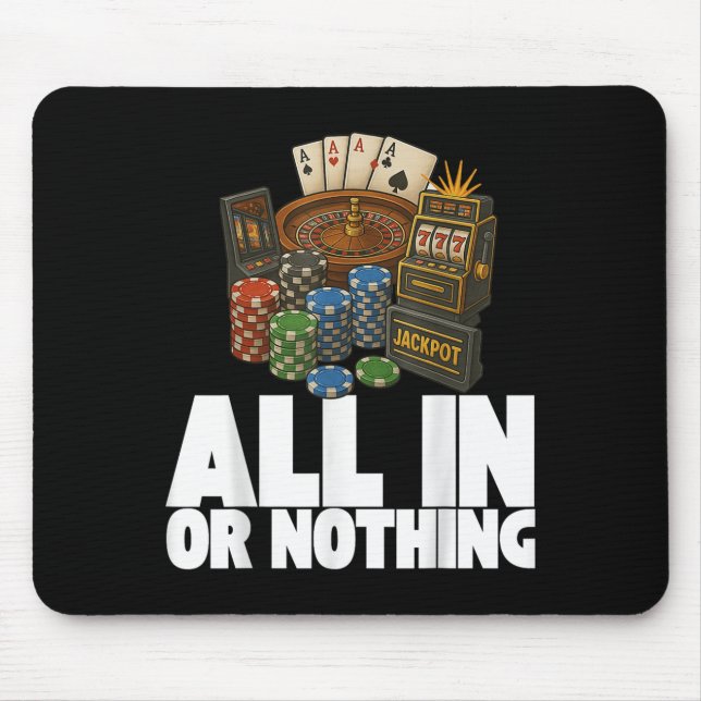 Mousepad Casino Chips Roulette Slots Ker Vegas Gambling Car (Frente)