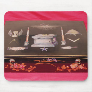 Mousepad Caso de madeira pequeno, com símbolos da maçonar