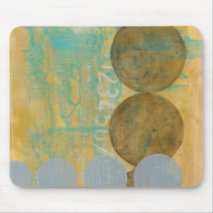 Mousepad Castanho Escuro e Círculos de Cinza com Números