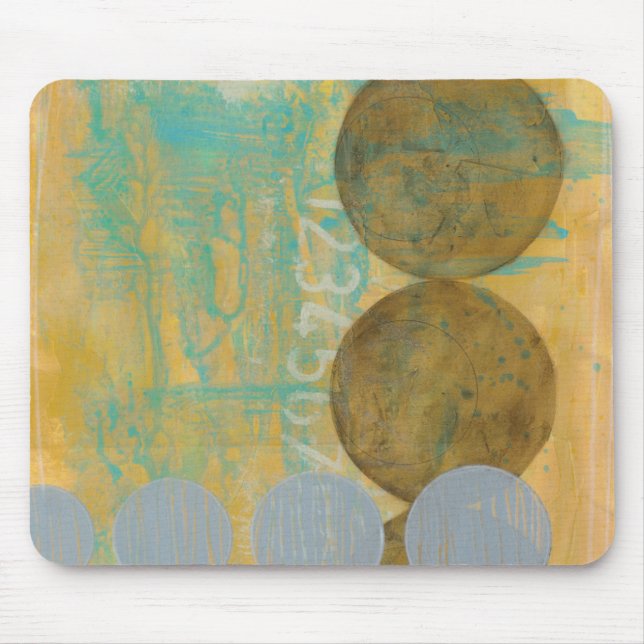 Mousepad Castanho Escuro e Círculos de Cinza com Números (Frente)