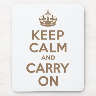 Mousepad Castanho Pálido Fique Calmo e continue