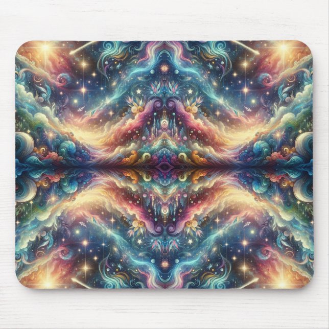 Mousepad Castelo Distante Celestial Colorido Fantasia Místi (Frente)