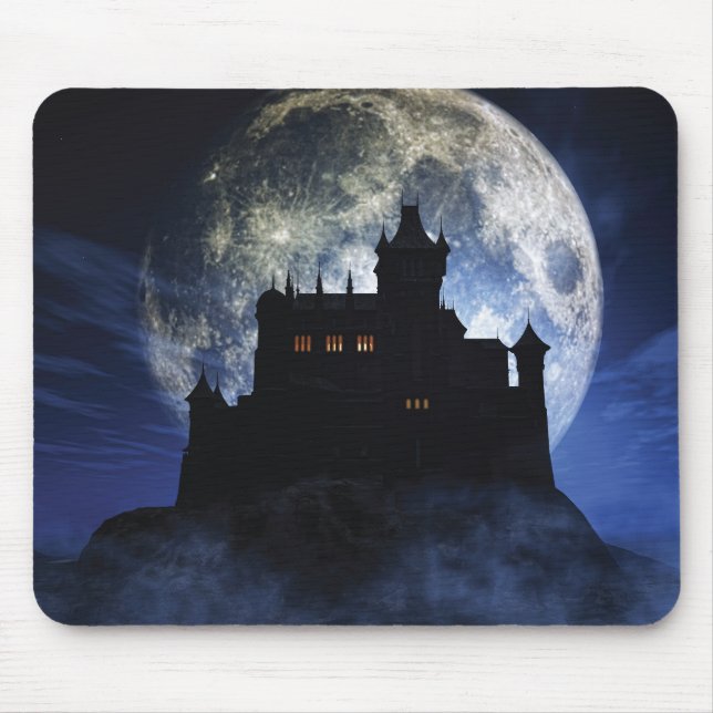 Mousepad Castelo fantasma durante a noite (Frente)