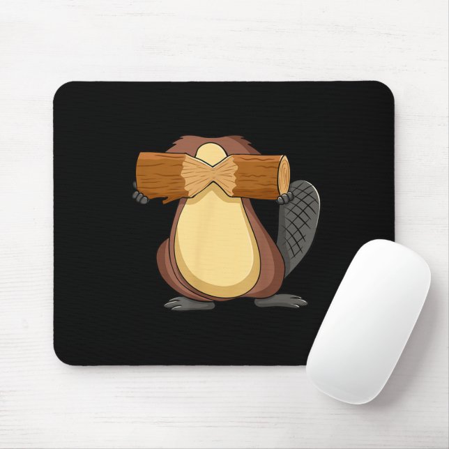 Mousepad Castor para Fantasia de Animal de Halloween (Com mouse)