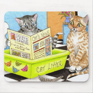 Mousepad Cat 464 arte engraçada no banheiro